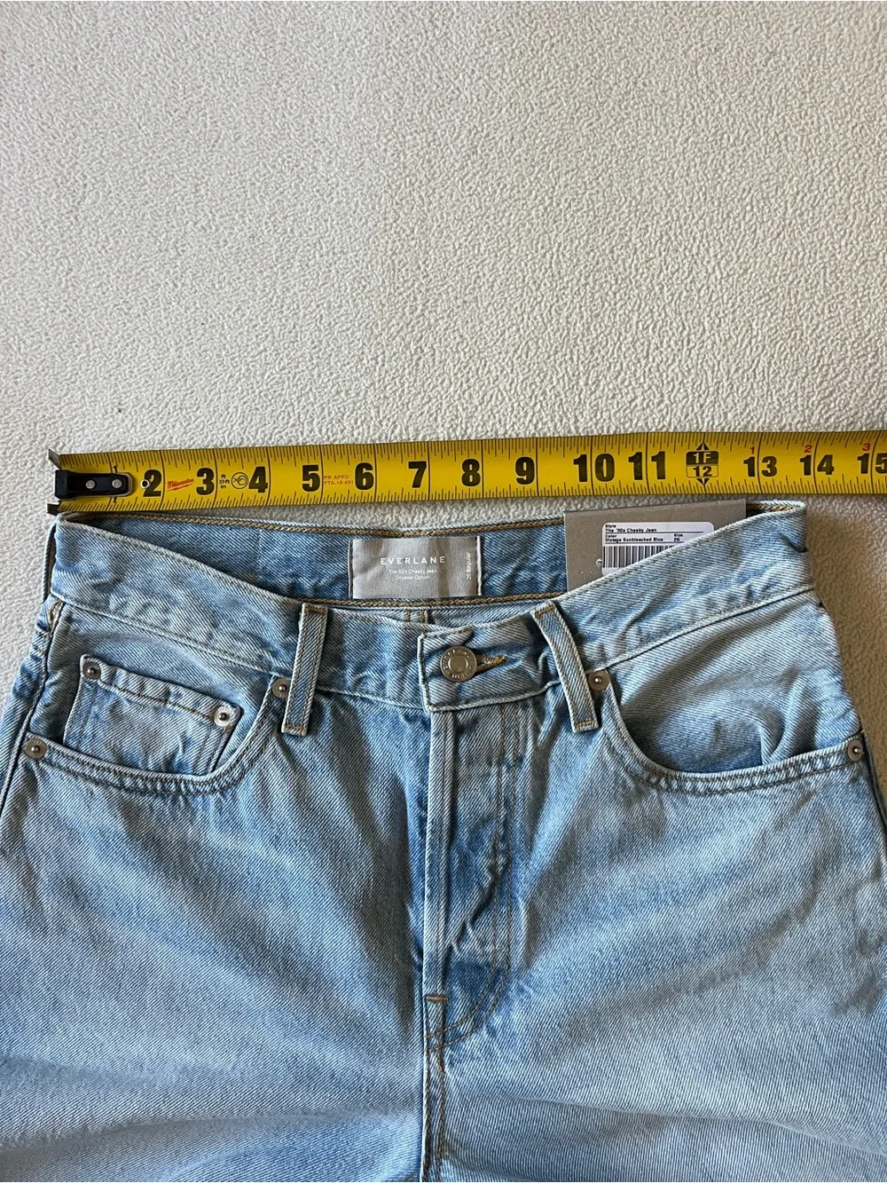 NEW Everlane 90s Cheeky Jeans Vintage Sunbleached Blue Straight Leg Button Fly